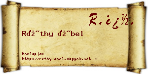 Réthy Ábel névjegykártya