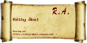Réthy Ábel névjegykártya
